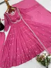 NSR 874 Heavy Faux Georgette With Heavy Embroidery And Sequance Work Top With Bottom Dupatta Wholesale Price In Surat